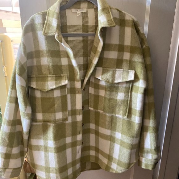 12th Tribe Green Plaid Shacket - Picture 5 of 9